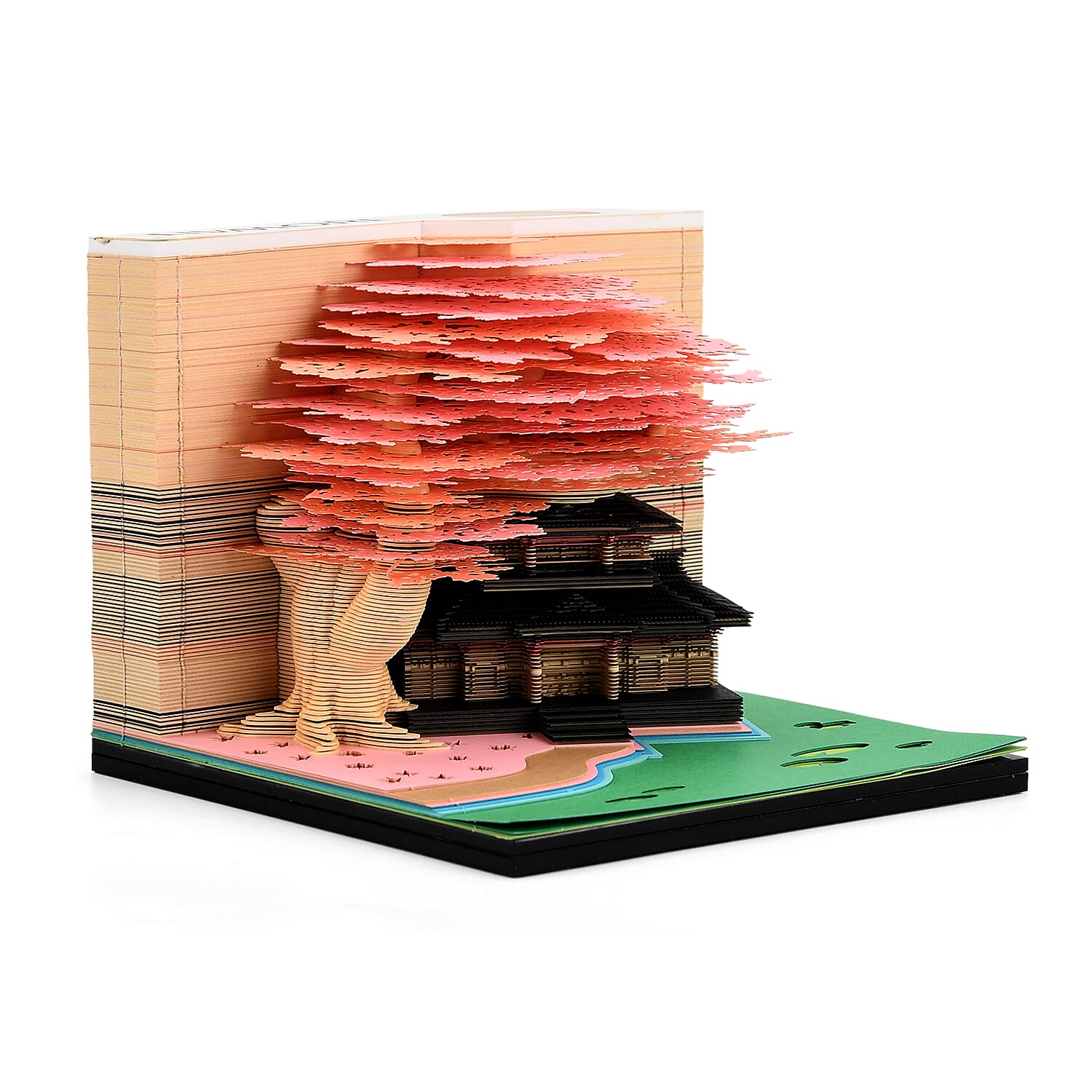 LIVMORE 2026 Tree House Sculpture Calendar & Acrylic Pen Holder - Pink