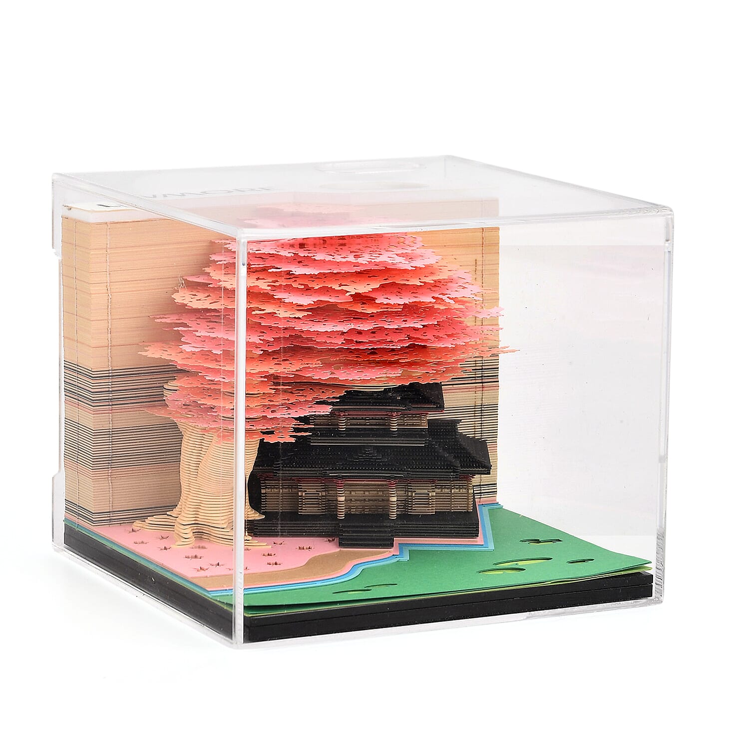 LIVMORE 2026 Tree House Sculpture Calendar & Acrylic Pen Holder - Pink