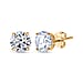 LUXURIANT 3 Ct. Lab Grown Diamond Solitaire Stud Earrings in 14K White Gold SGL Certified (SI-GH)