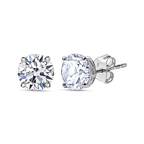 Luxuriant NY CloseOut - 14K White Gold SGL Certified Lab Grown Diamond (SI-GH) Studs Earrings 3.00 Ct.