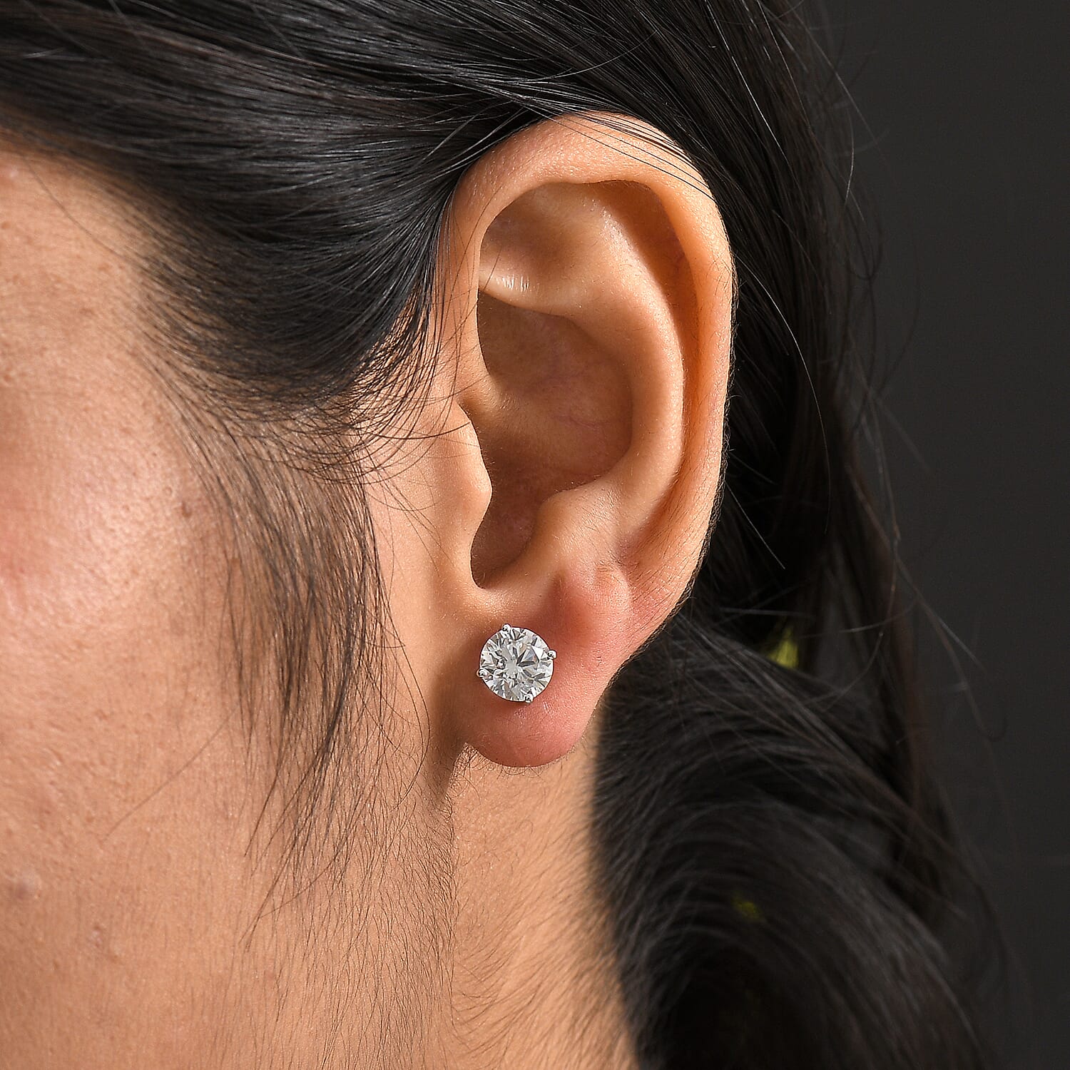 Luxuriant NY CloseOut - 14K White Gold SGL Certified Lab Grown Diamond (SI-GH) Studs Earrings 3.00 Ct.