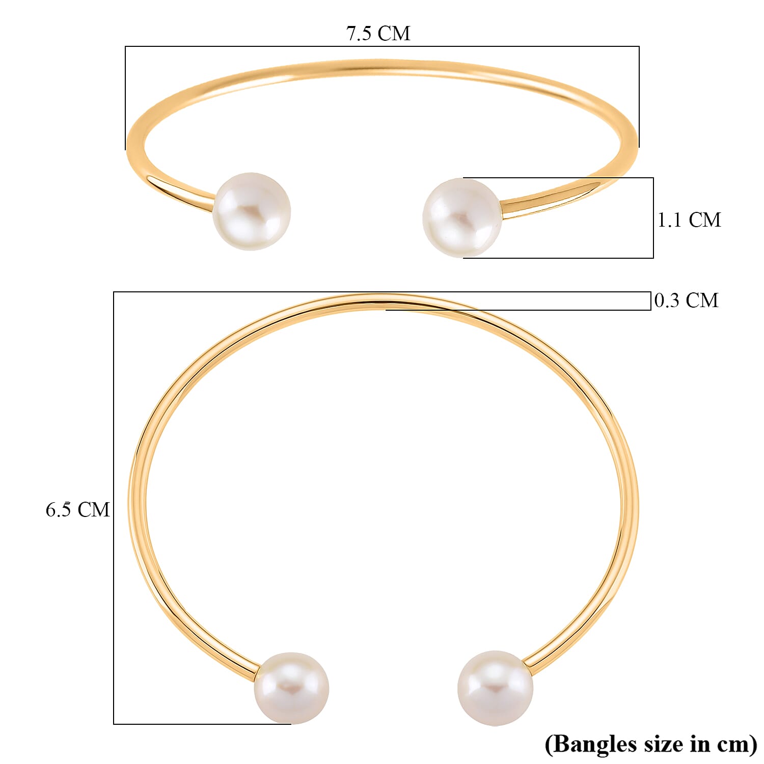 Designer Inspired - D'Joy Edison Pearl Cuff Bangle