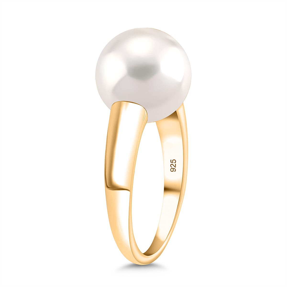D'joy Edison Pearl Ring in Yellow Gold Plated Sterling Silver 10.50 Ct.
