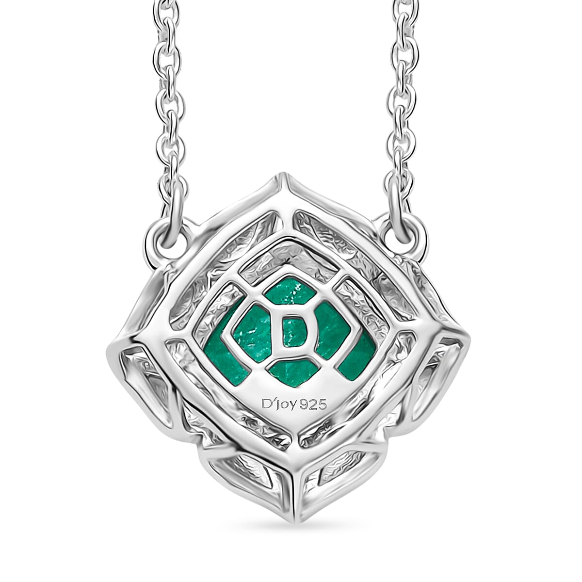 D'Joy Emeraldine Triplet Quartz Necklace (Size - 20) in Platinum Overlay Sterling Silver 2.79 Ct.