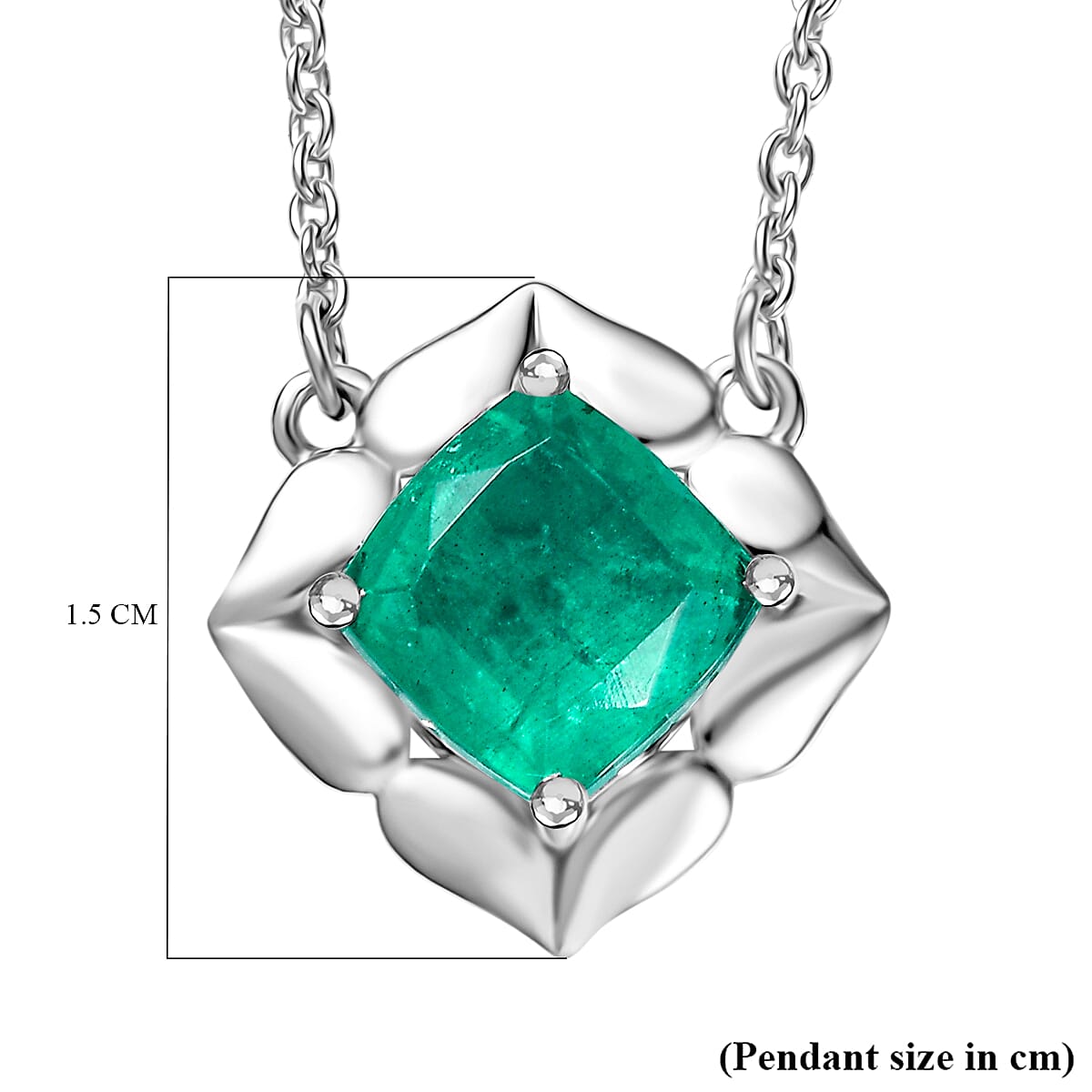 D'Joy Emeraldine Triplet Quartz Necklace (Size - 20) in Platinum Overlay Sterling Silver 2.79 Ct.