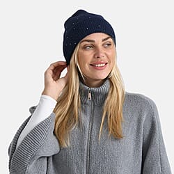 La Marey Beanie Hat with Rhinestones