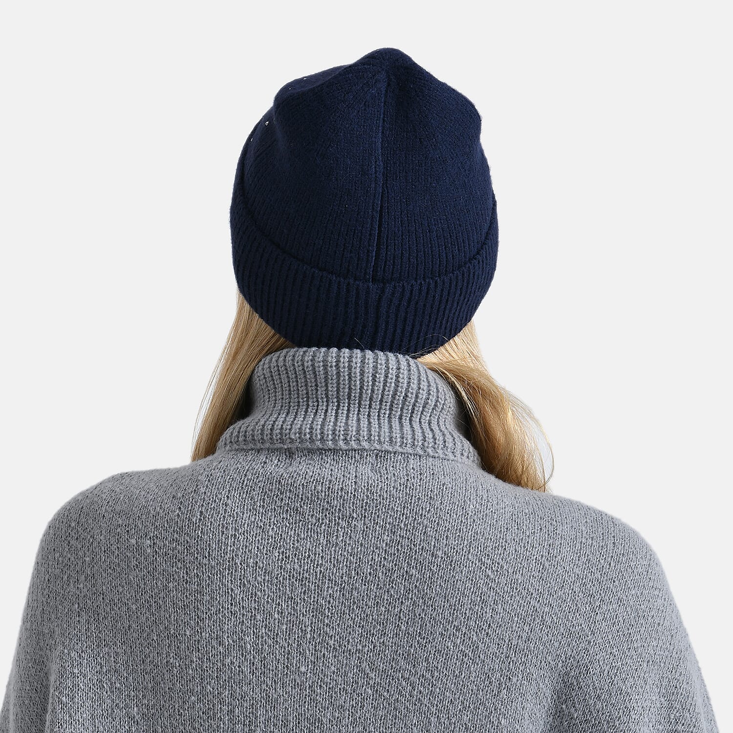 La Marey Beanie Hat (22 x 21 cm) - Navy with Stones