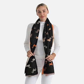 https://tjcuk.sirv.com/Products/82/4/8249795/Closeout-Deal-Dog-Pattern-Scarf-180-x-67-cm-Black-White-Orange_8249795_3.jpg?w=342&h=342