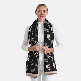 https://tjcuk.sirv.com/Products/82/4/8249810/Closeout-Deal-Cat-Pattern-Scarf-180-x-67-cm-Black-Beige_8249810_3.jpg?w=342&h=342