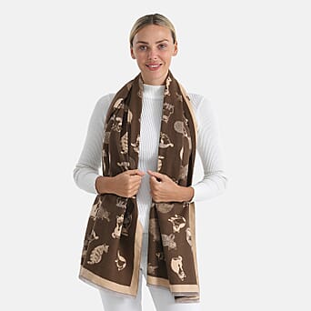 https://tjcuk.sirv.com/Products/82/4/8249812/Closeout-Deal-Cat-Pattern-Scarf-180-x-67-cm-Brown-Beige_8249812_2.jpg?w=342&h=342