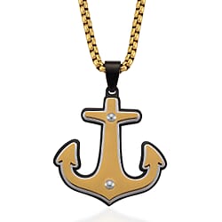 Anchor Necklace (Size - 20 - 2 Ext) in Yellow Gold Plated