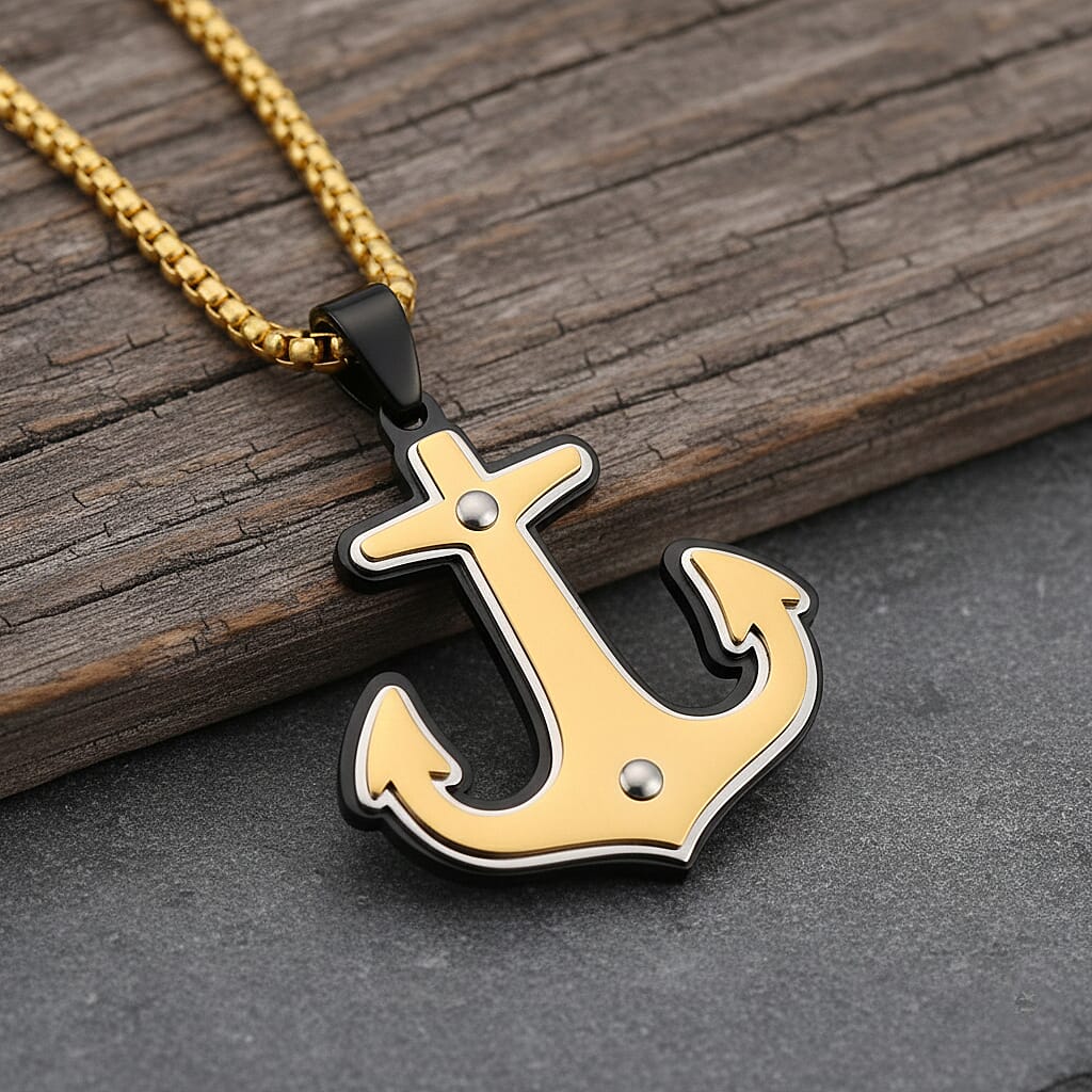Anchor Necklace (Size - 20 - 2 Ext) in Yellow Gold Plated