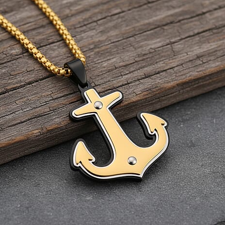 Anchor Necklace (Size - 20 - 2 Ext) in Yellow Gold Plated