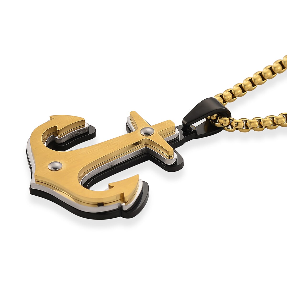 Anchor Necklace (Size - 20 - 2 Ext) in Yellow Gold Plated