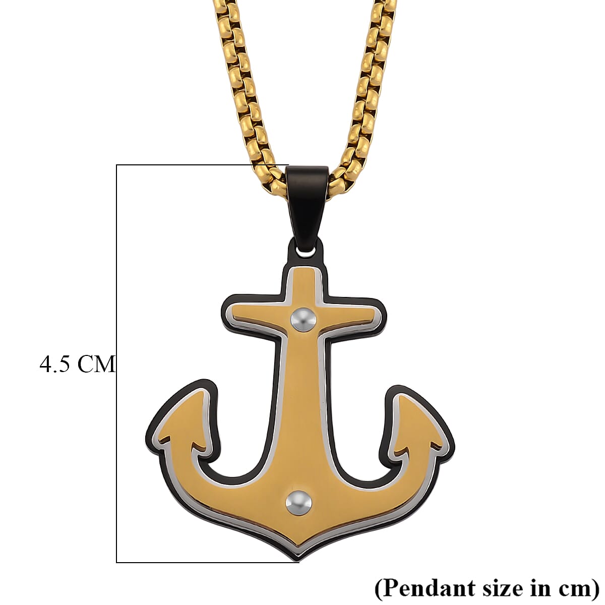 Anchor Necklace (Size - 20 - 2 Ext) in Yellow Gold Plated