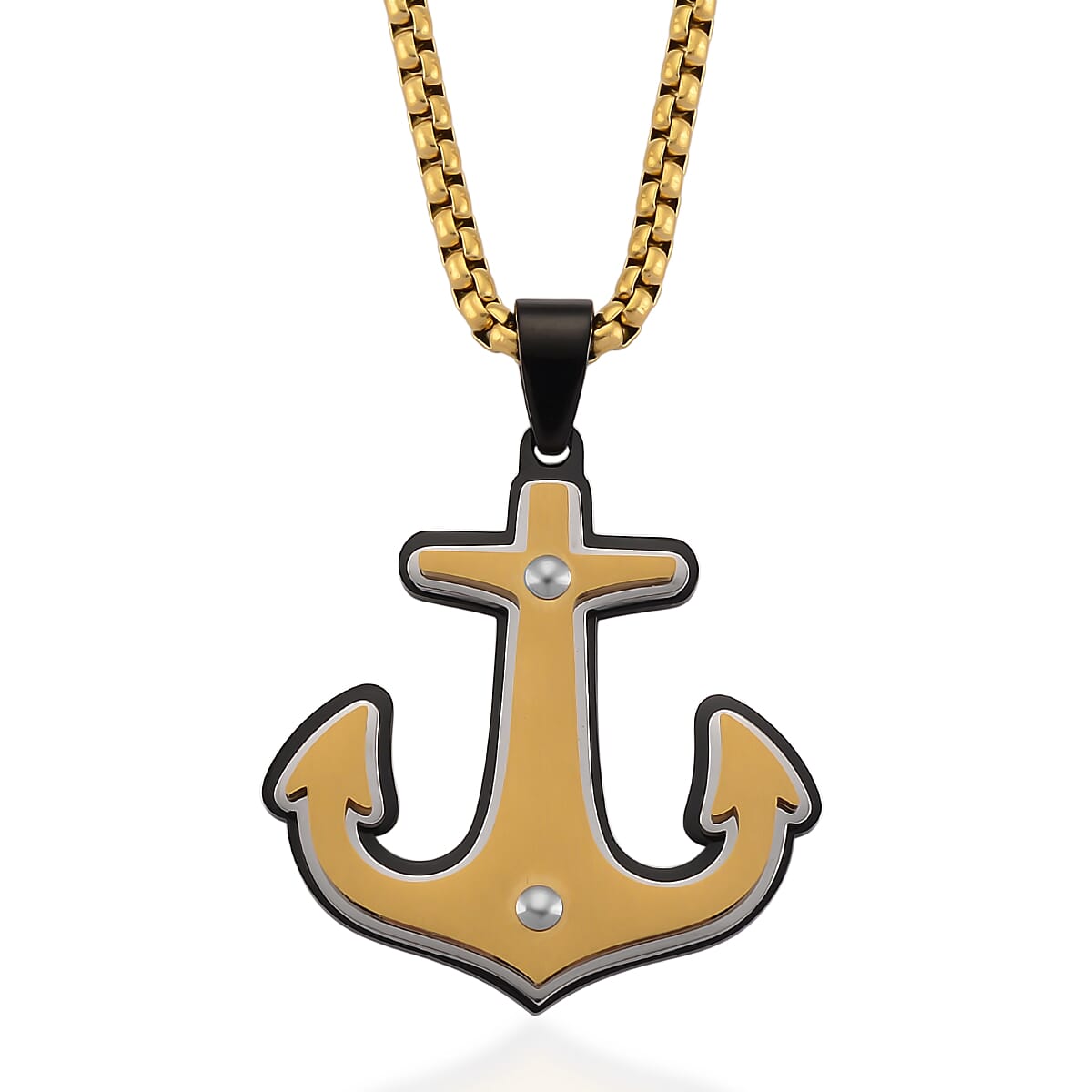 Anchor Necklace (Size - 20 - 2 Ext) in Yellow Gold Plated