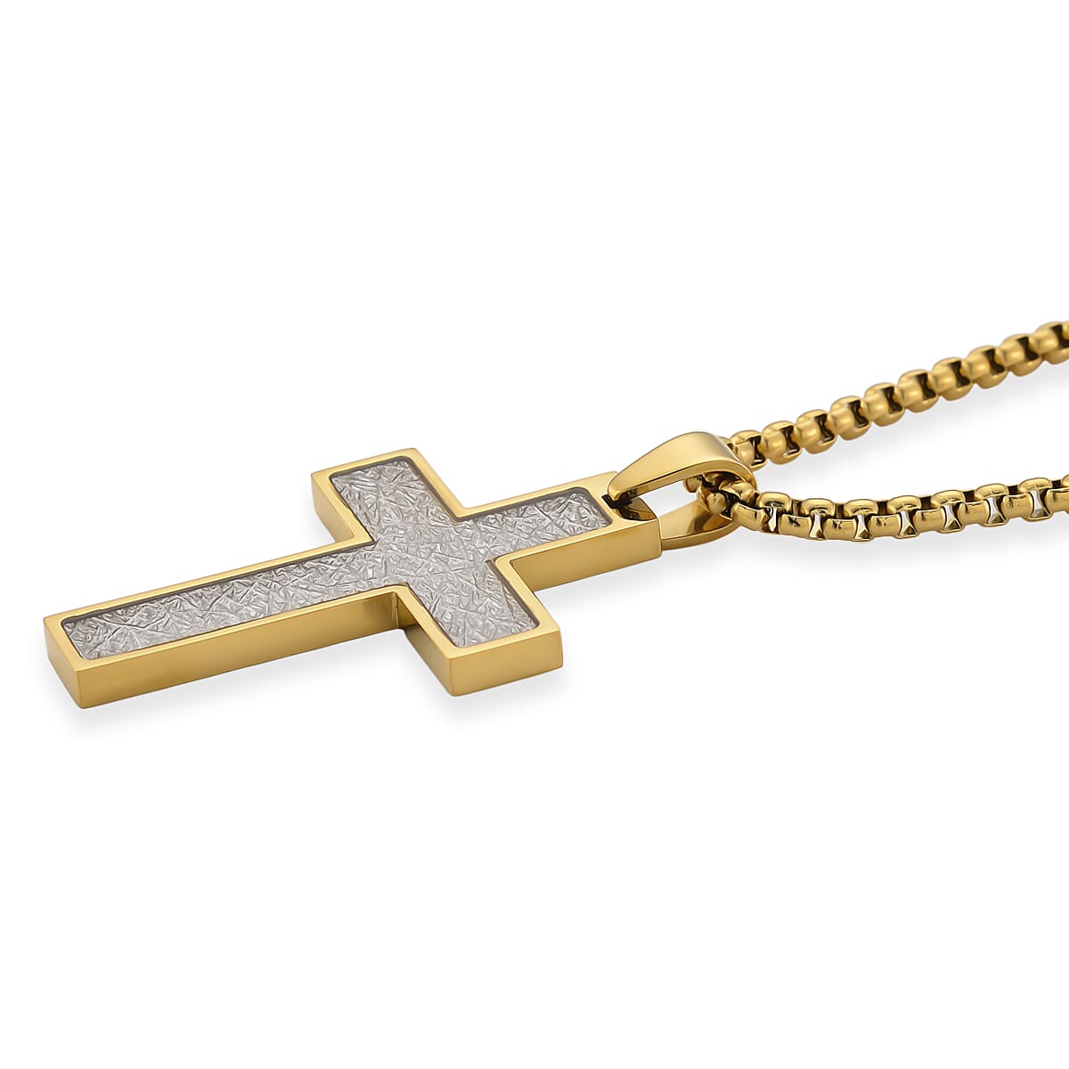 Cross Necklace (Size - 24 - 2 Ext) in Yellow Gold Plated