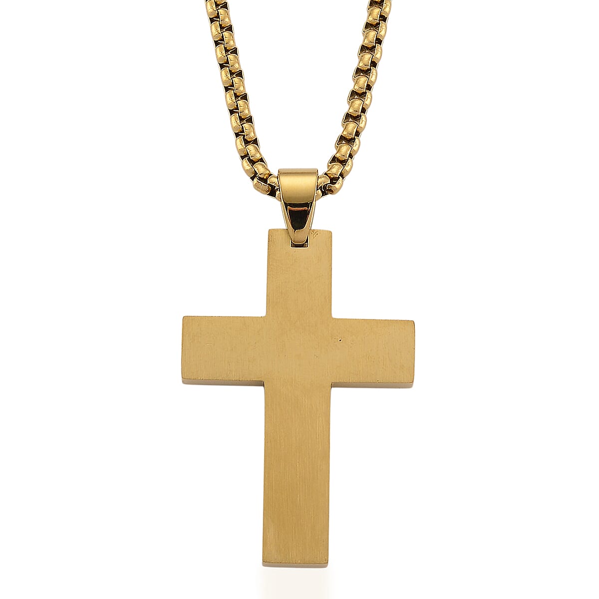 Cross Necklace (Size - 24 - 2 Ext) in Yellow Gold Plated