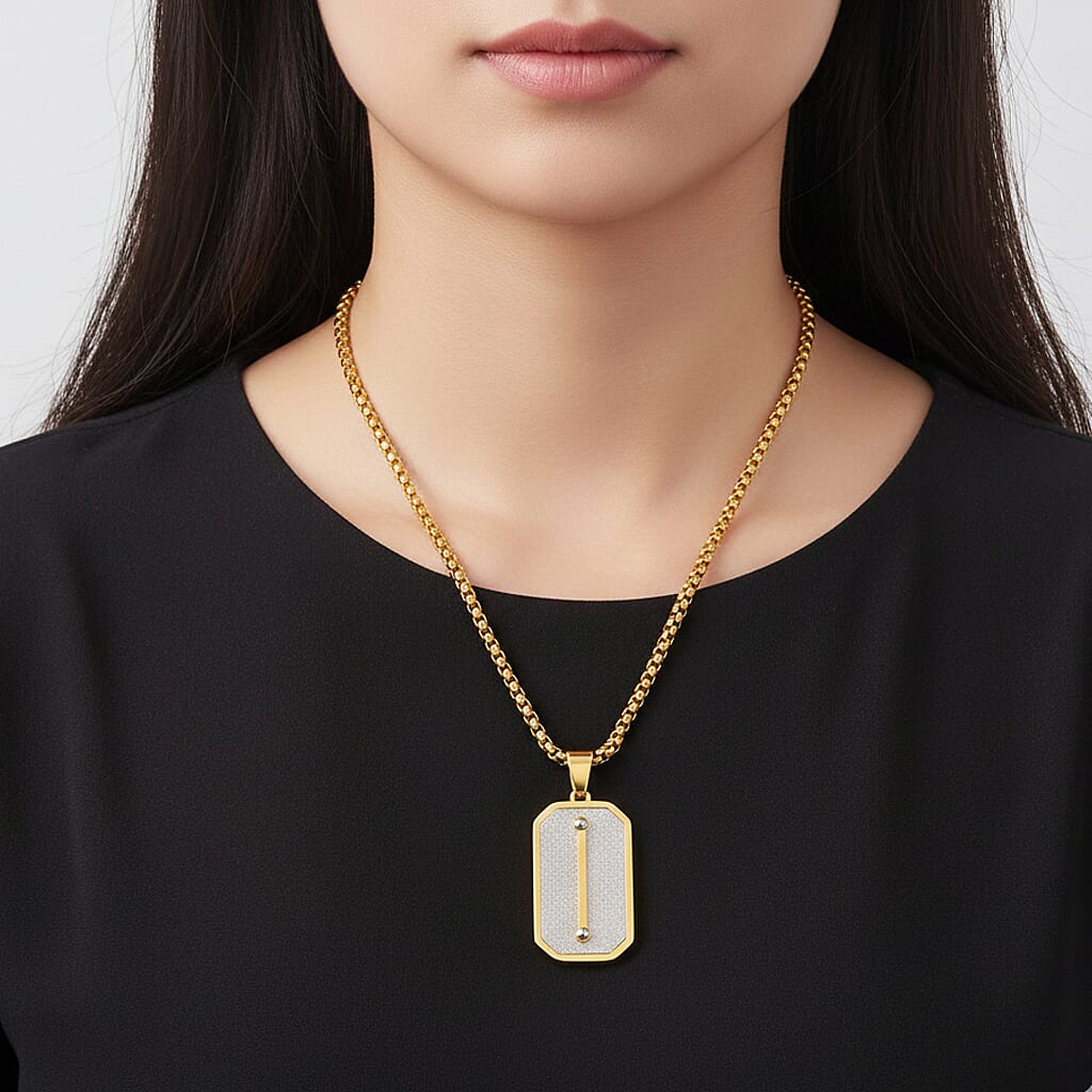 Pendent with Chain (Size - 24 - 2 Ext) in Dual Colour Tone