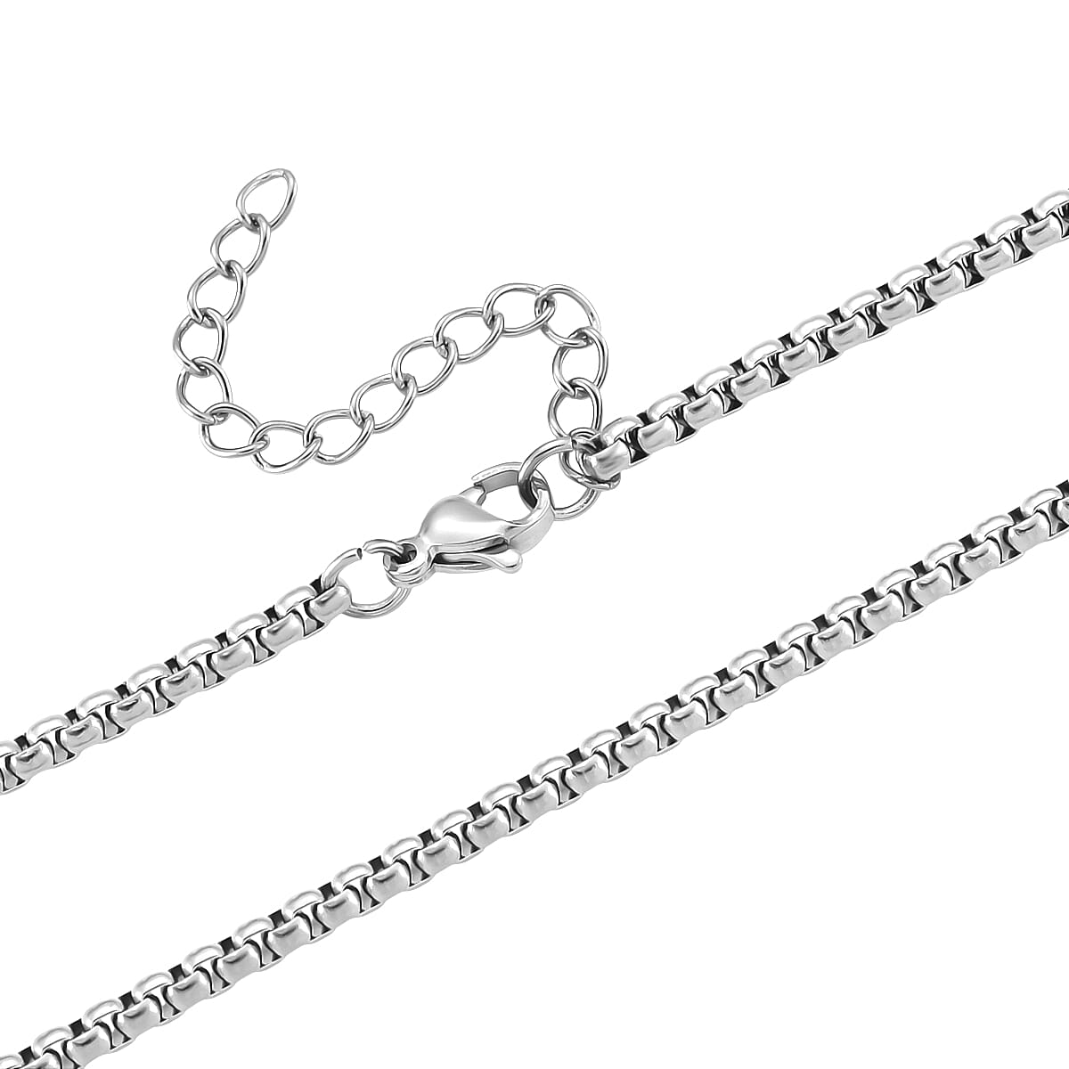 White Cubic Zirconia Pendant with Chain (Size - 24 - 2 Ext) in Dual Colour Tone