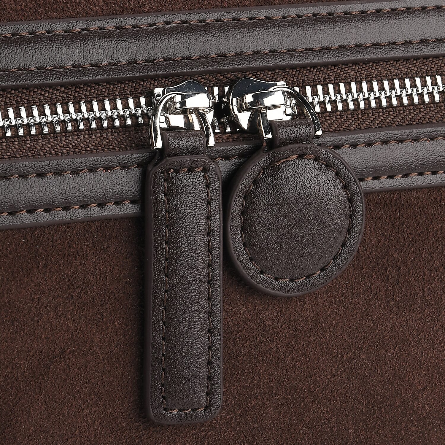 Grand Pelle Genuine Leather Satchel Handbag with Shoulder Strap - Coffee