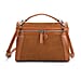 Grand Pelle Genuine Leather Satchel Handbag with Shoulder Strap - Khaki