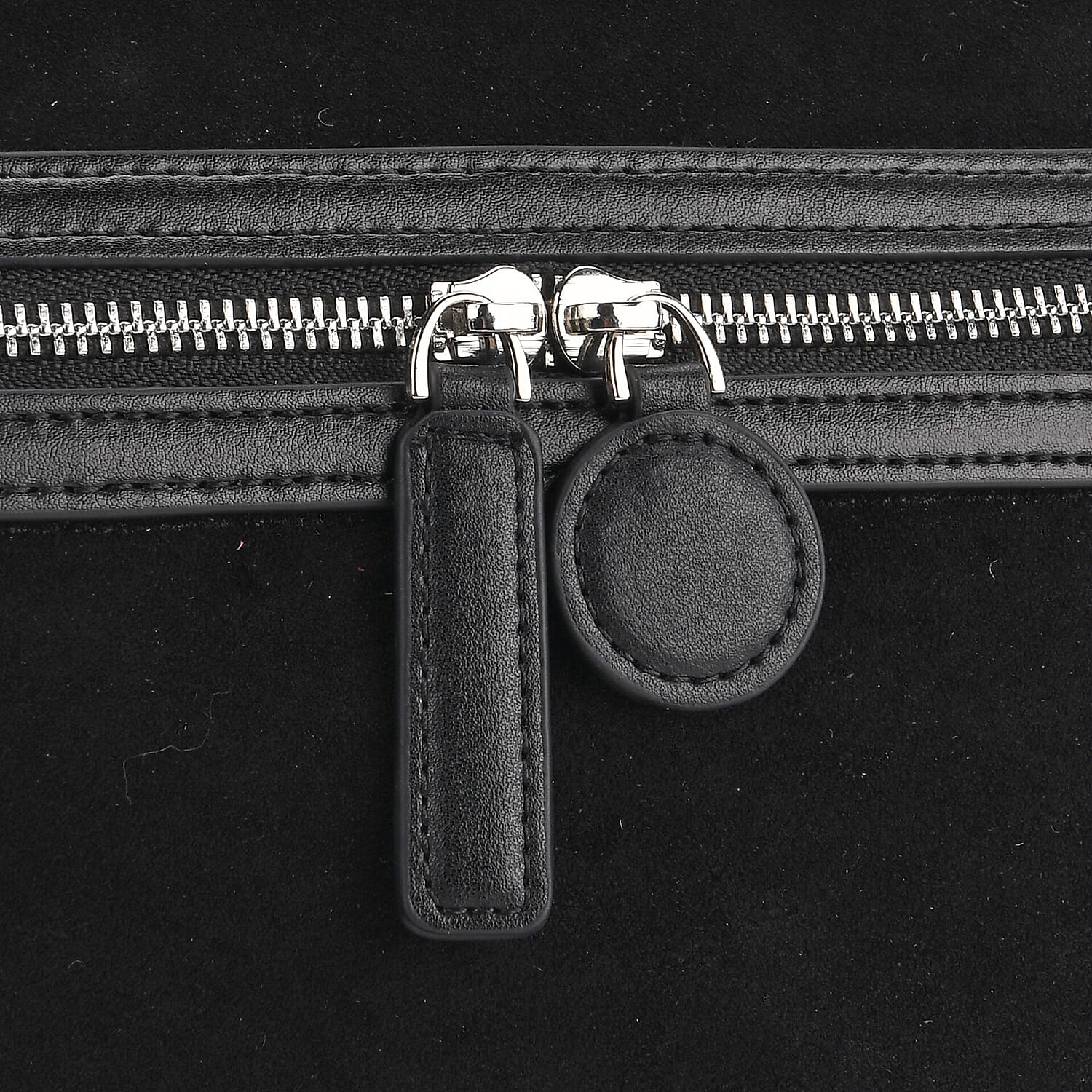 Grand Pelle Genuine Leather Satchel Handbag with Shoulder Strap - Black