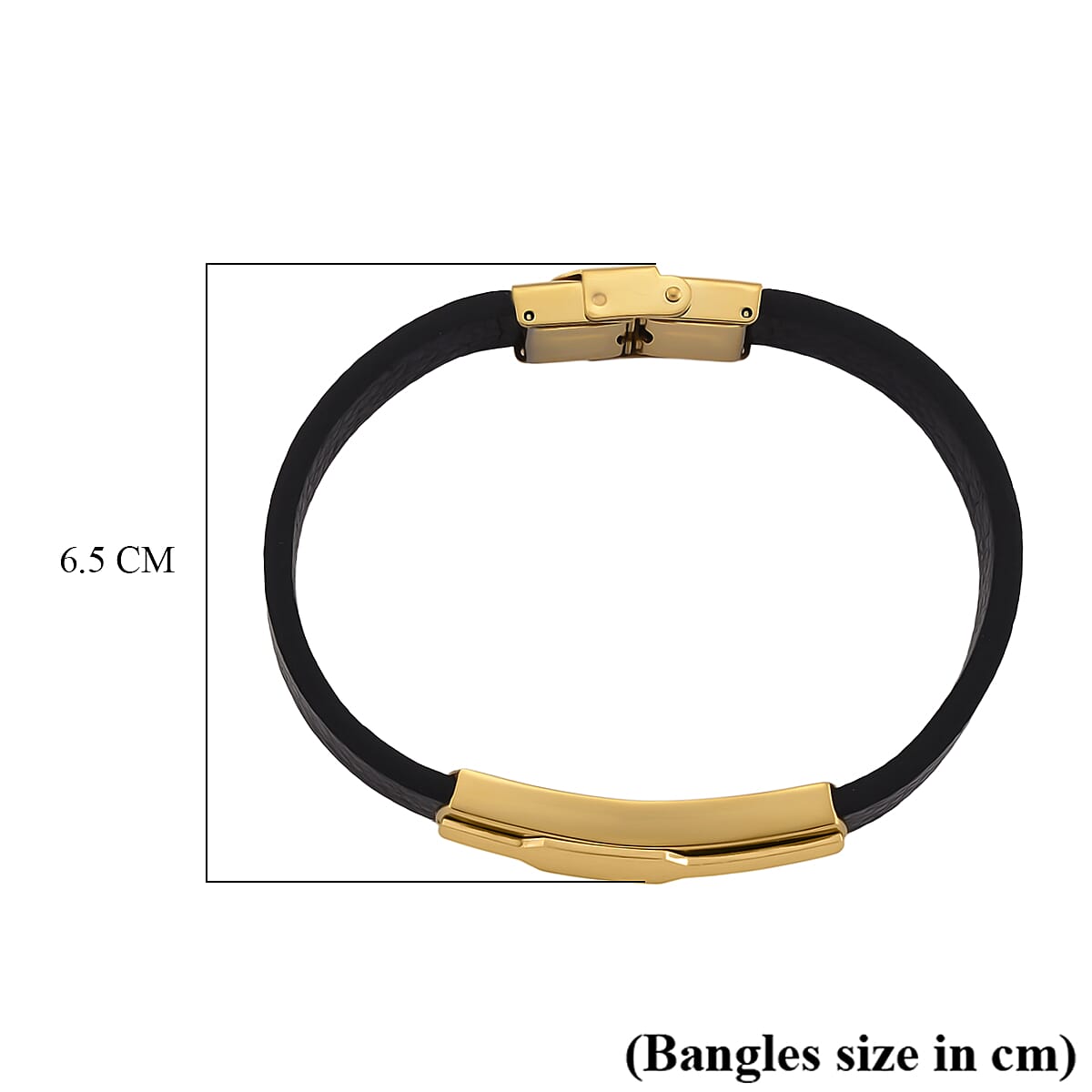 Close Out Deal- Leather Bracelet (Size - 8) in Yellow Gold Plated