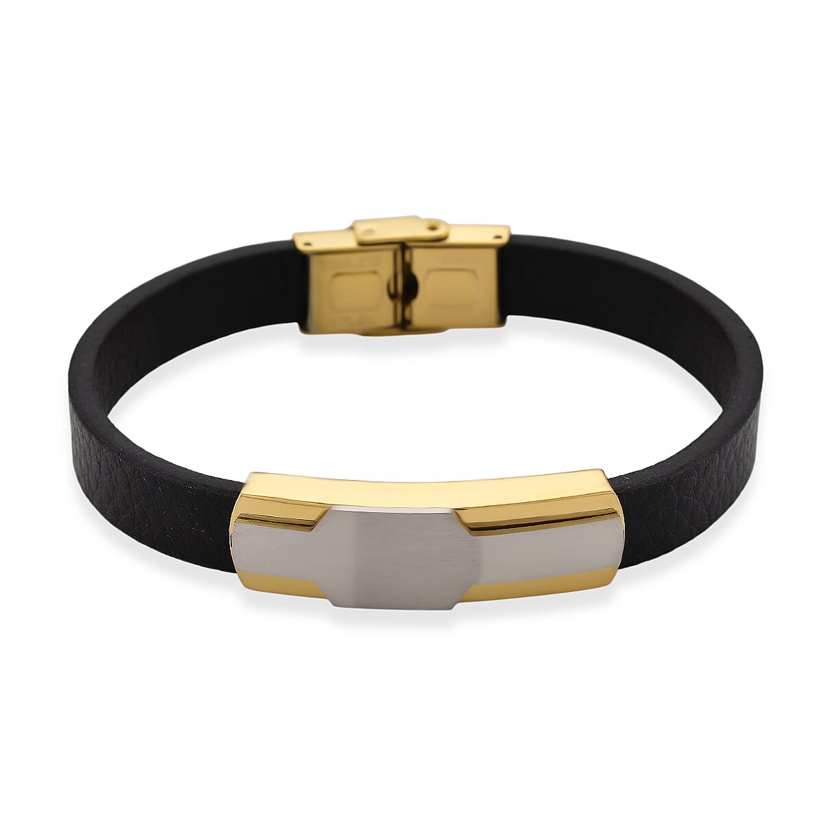 Close Out Deal- Leather Bracelet (Size - 8) in Dual Colour Tone