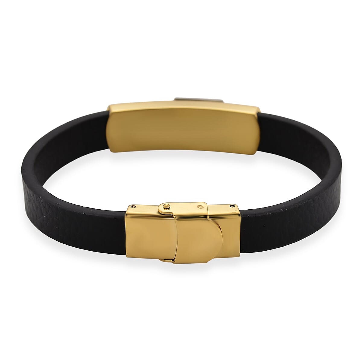 Close Out Deal- Leather Bracelet (Size - 8) in Dual Colour Tone