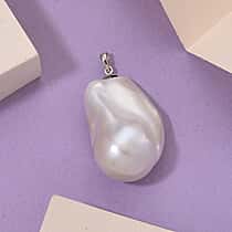 RHAPSODY-950 Platinum AAAA White Baroque Pearl Pendant