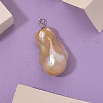 RHAPSODY - 950 Platinum AAAA Golden Baroque Pearl Pendant