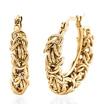 One Time Deal- Half Hoop Byzantine Earring in Yellow Gold Plated