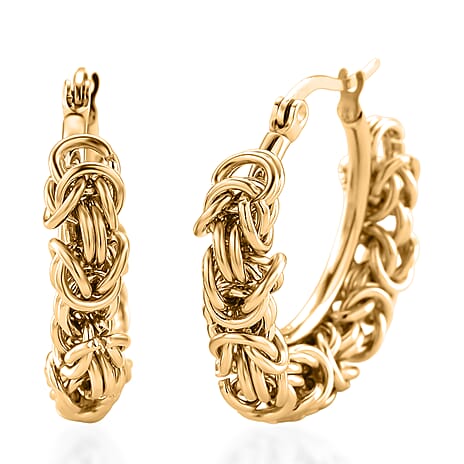 Half Hoop Byzantine Earring in Yellow Gold Tone