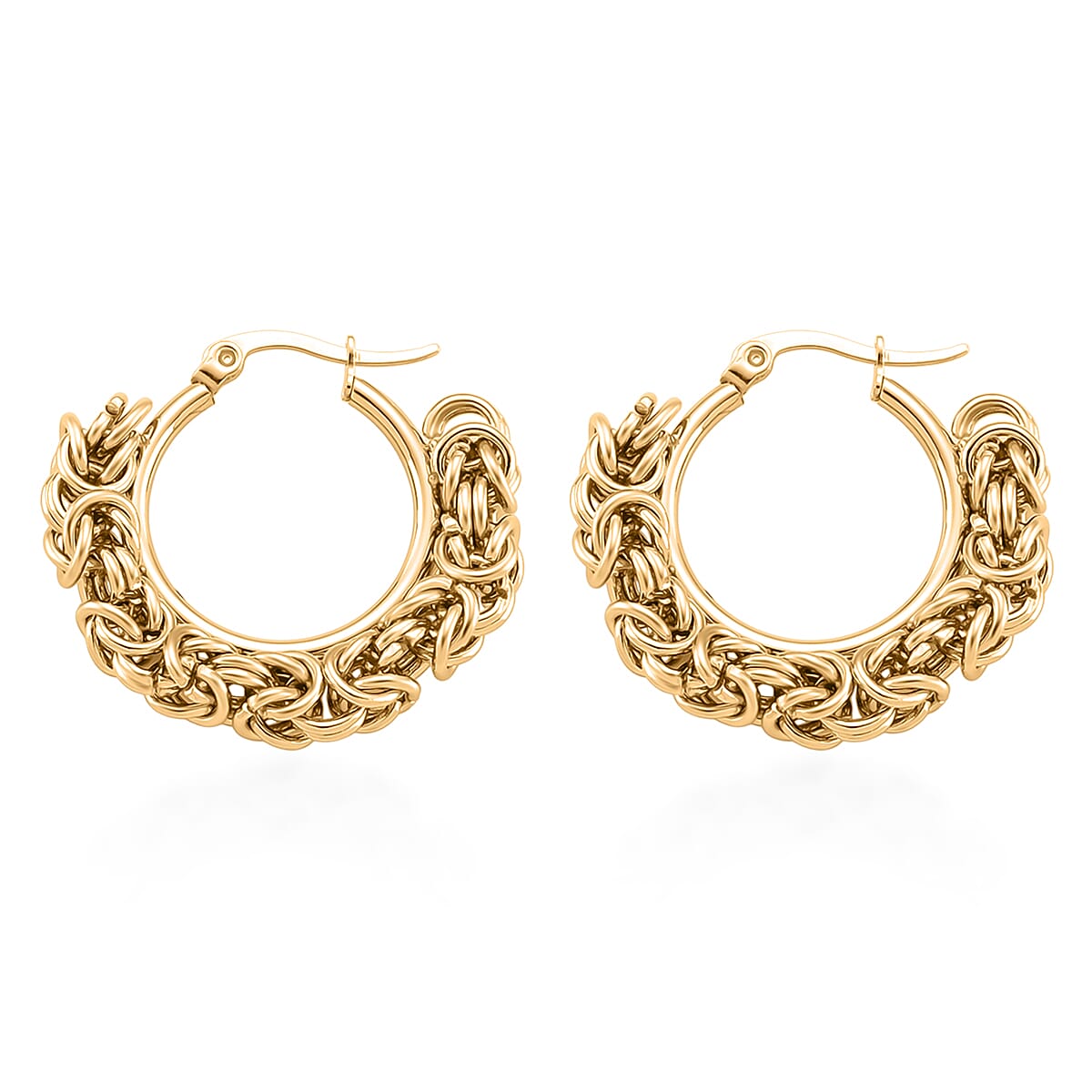 Half Hoop Byzantine Earring in Yellow Gold Tone