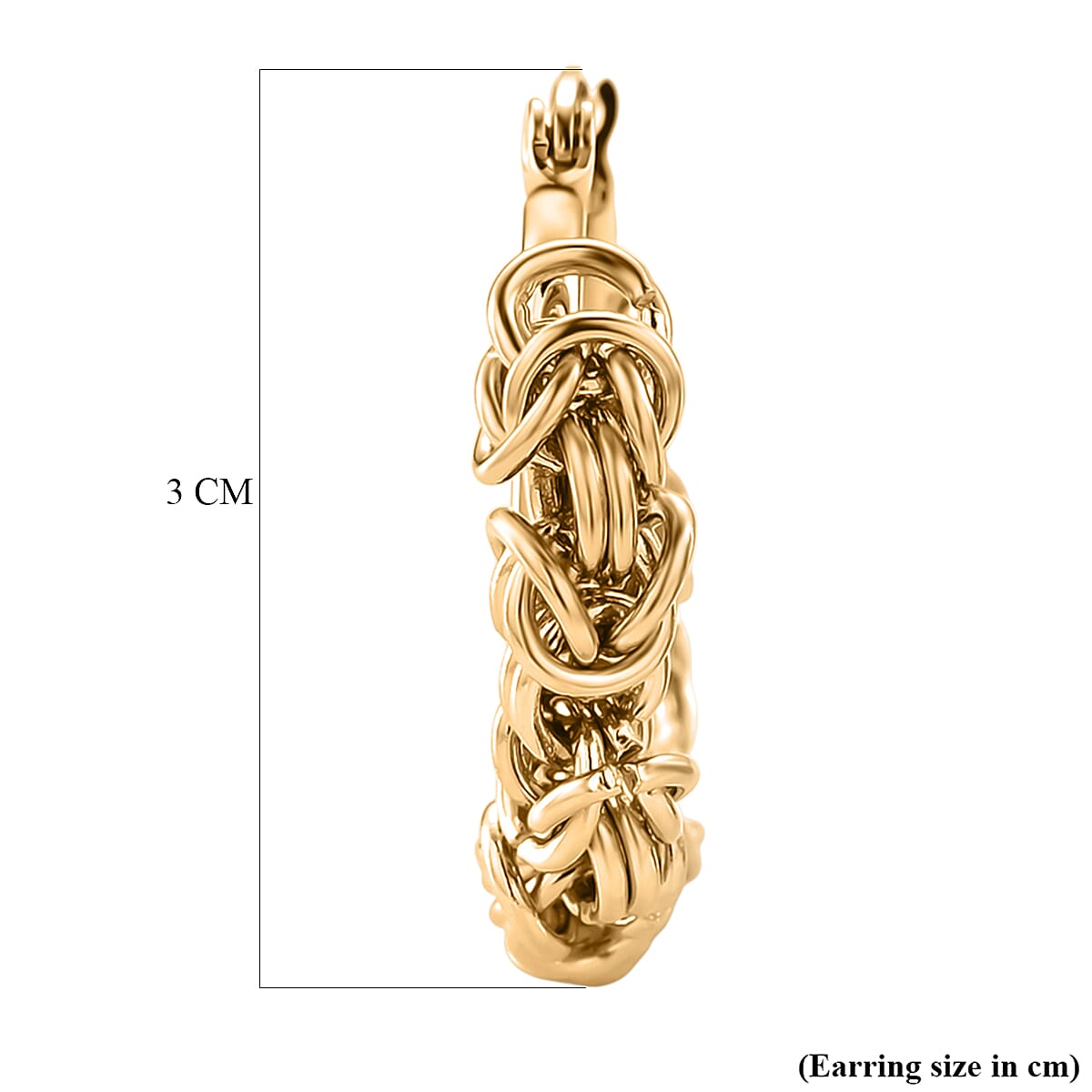 Half Hoop Byzantine Earring in Yellow Gold Tone