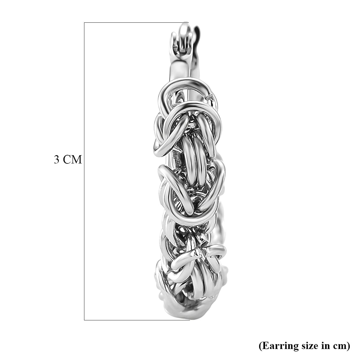 Half Hoop Byzantine Earring in White Tone