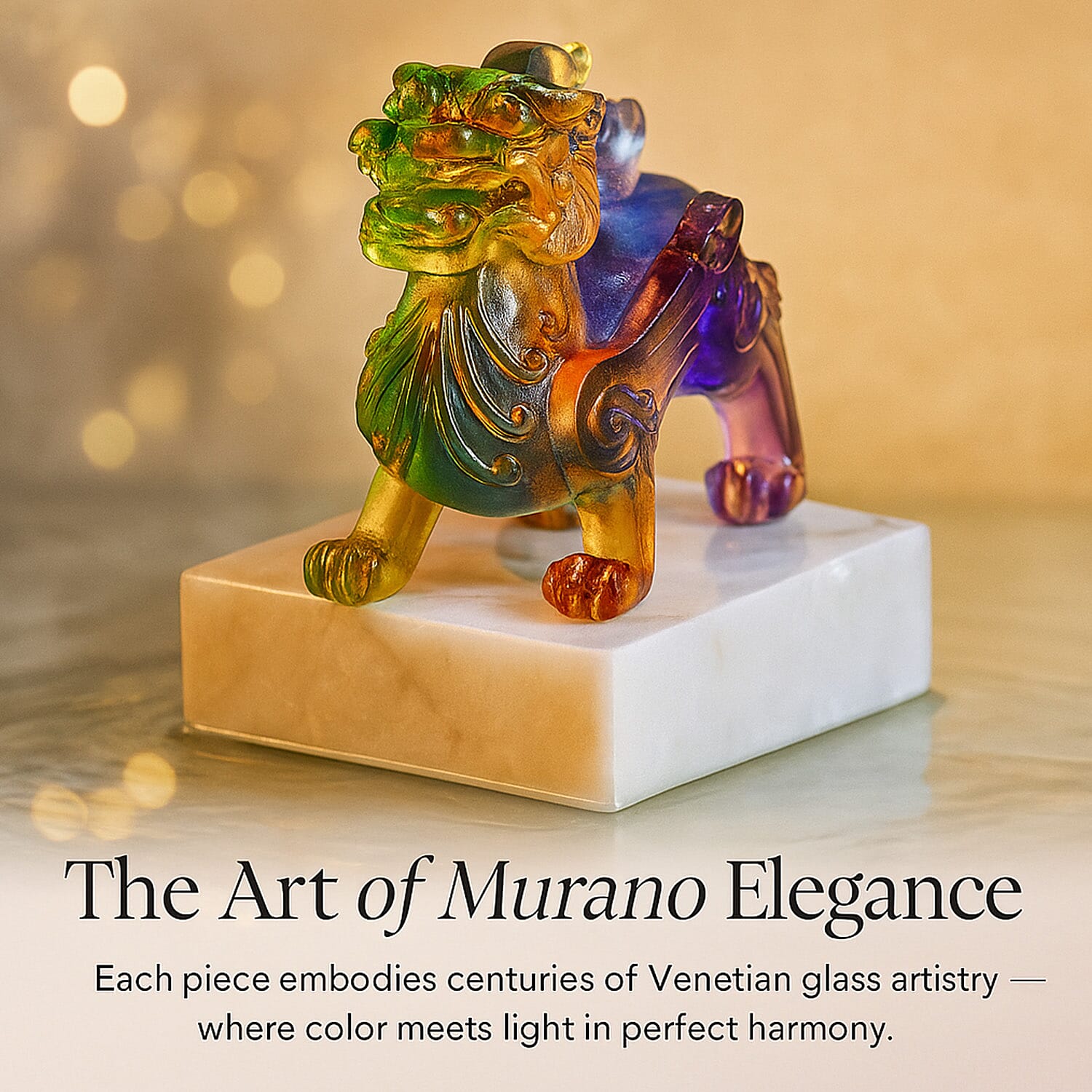 Multi Color Murano Style Glass Figurine 360.00 Ct.