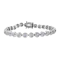 LUXURIANT 3.30 Ct. Lab Grown Diamond Bracelet (Size - 7.5) in Rhodium Overlay Sterling Silver