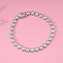LUXURIANT 3.30 Ct. Lab Grown Diamond Bracelet (Size - 7.5) in Rhodium Overlay Sterling Silver