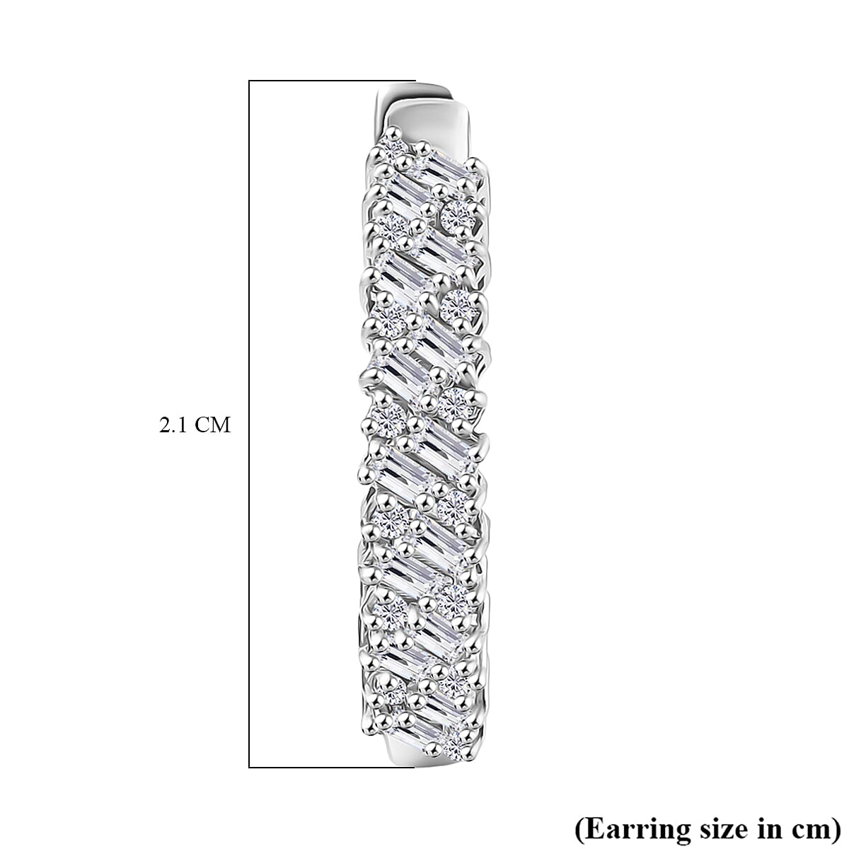 D'Joy Moissanite Firecracker Cluster Hoop Earrings in Platinum Overlay Sterling Silver