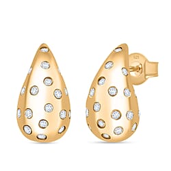 D'joy Moissanite Raindrop earring in 18K YG Vermeil Sterling Silver