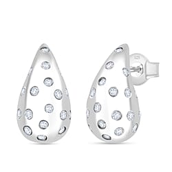 D'joy Moissanite Raindrop earring in 18K YG Vermeil Sterling Silver