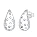 D'Joy Moissanite Earring with Push Back in Platinum Overlay Sterling Silver.