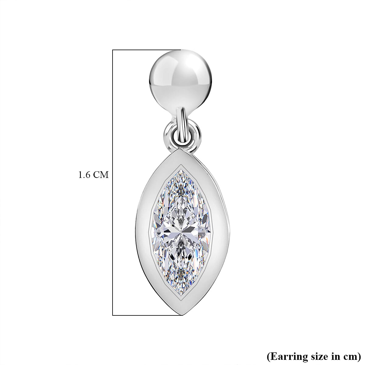 D'Joy Moissanite Dangling Earrings in Platinum Overlay Sterling Silver