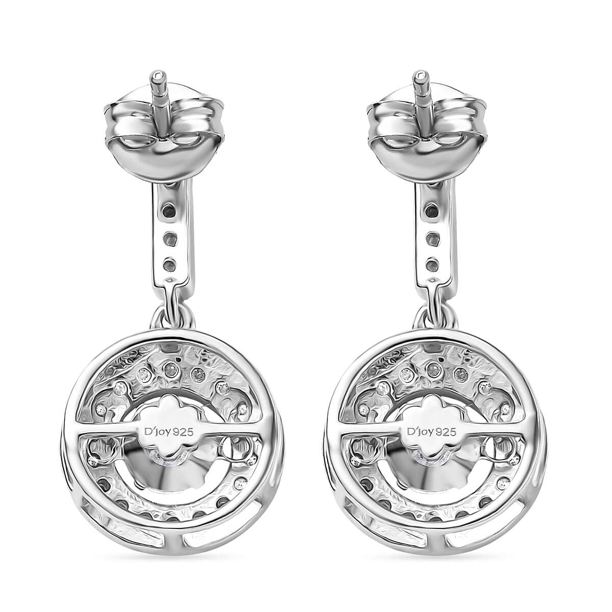 D'Joy Moissanite Dangling Earring in Platinum Overlay Sterling Silver 1.31 Ct.