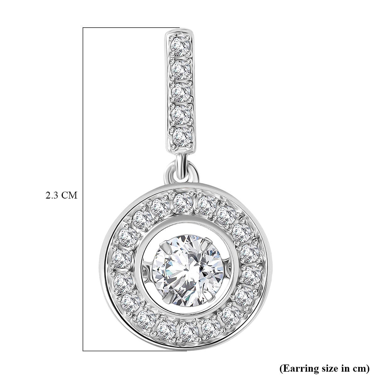 D'Joy Moissanite Dangling Earring in Platinum Overlay Sterling Silver 1.31 Ct.
