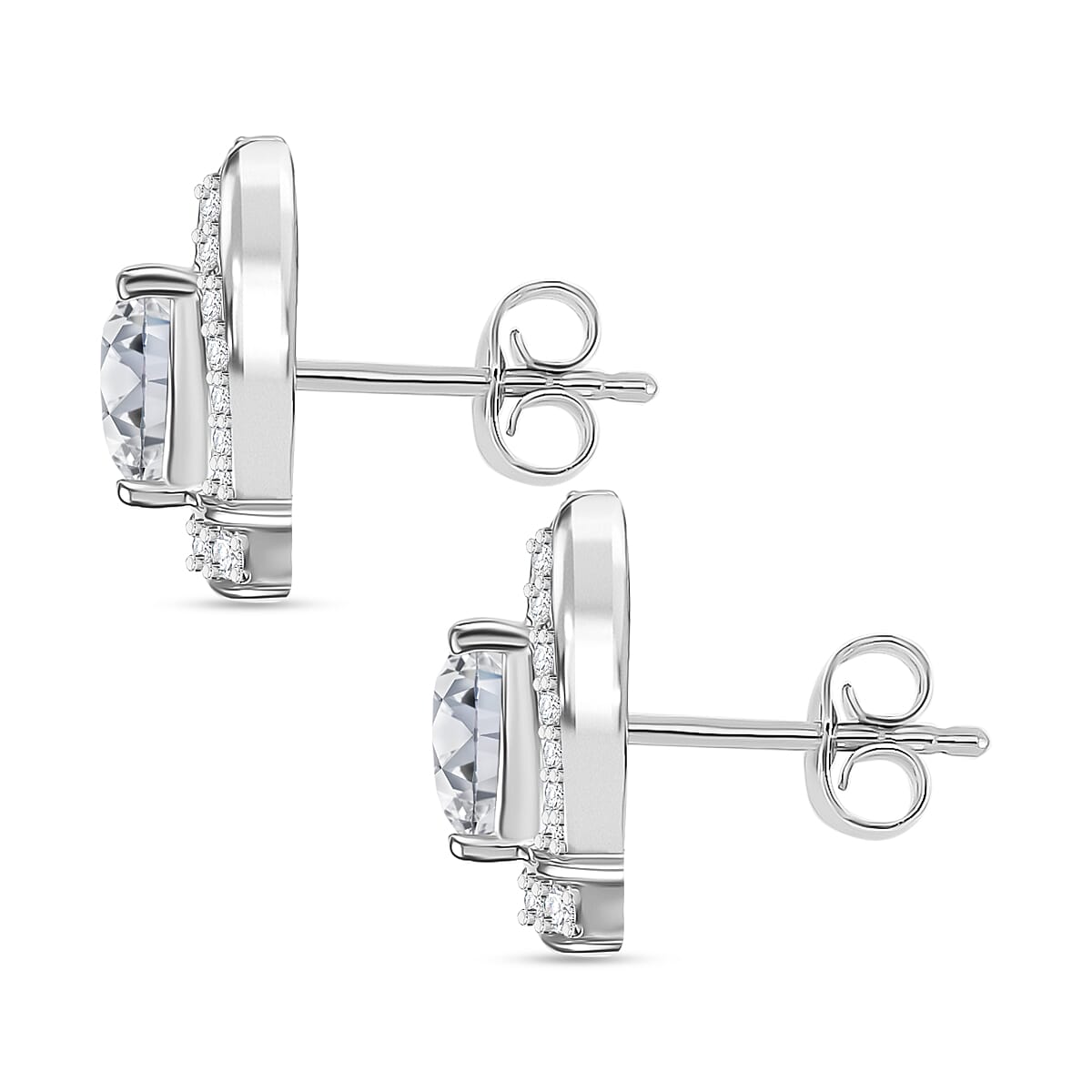 D'Joy Moissanite Earring in Platinum Overlay Sterling Silver 2.03 Ct.