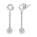 D'Joy Moissanite Earring with Push Back in Platinum Overlay Sterling Silver