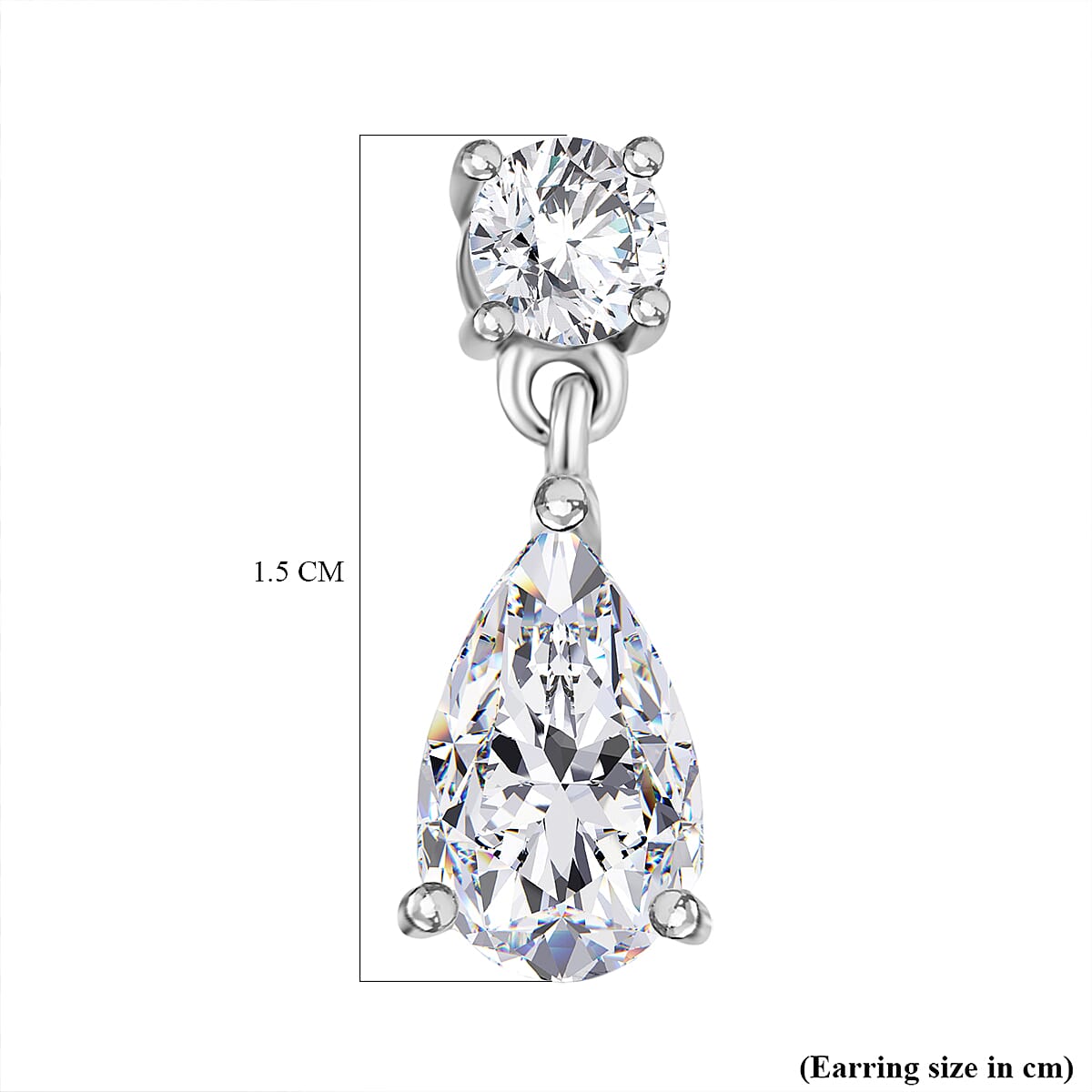 D'Joy Moissanite Dangling Earring in Platinum Overlay Sterling Silver 1.88 Ct.
